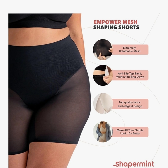 Women's High-Waisted Shapewear Shorts - Tan (Shapermint) - Picture 2 of 5
